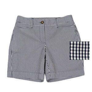 Lands' End Gingham Shorts Size 2 Fit 2 Cuffed Chinos Preppy Coastal Navy White